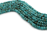 6mm Turquoise Round-Flat Bead, 16'' Strand, A201RB1068