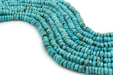 6mm Turquoise Round-Flat Bead, 16'' Strand, A201RB1069