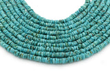 6mm Turquoise Round-Flat Bead, 16'' Strand, A201RB1071