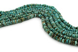 7mm Turquoise Round-Flat Bead, 16'' Strand, A201RB1072