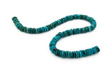 10mm Turquoise Round-Flat Bead, 16'' Strand, A201RB1080