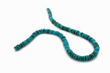 8mm Turquoise Round-Flat Bead, 16'' Strand, A201RB1081