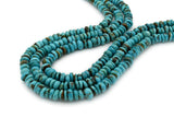 7mm Turquoise Round-Flat Bead, 16'' Strand, A201RB1087