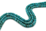 8mm Turquoise Round-Flat Bead, 16'' Strand, A201RB1094