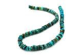 9mm Turquoise Round-Flat Bead, 16'' Strand, A201RB1100