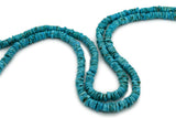 7mm Turquoise Round-Flat Bead, 16'' Strand, A201RB1102