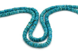6mm Turquoise Round-Flat Bead, 16'' Strand, A201RB1103