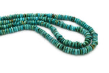 8mm Turquoise Round-Flat Bead, 16'' Strand, A201RB1107