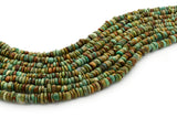 6mm Turquoise Round-Flat Bead, 16'' Strand, A201RB1115