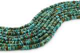 6mm Turquoise Round-Flat Bead, 16'' Strand, A201RB1116