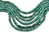 6.5mm Turquoise Round-Flat Bead, 16'' Strand, A201RB1123