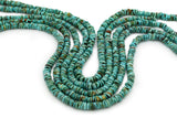 6mm Turquoise Round-Flat Bead, 16'' Strand, A201RB1124