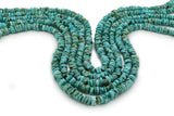6mm Turquoise Round-Flat Bead, 16'' Strand, A201RB1126