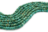 6mm Turquoise Round-Flat Bead, 16'' Strand, A201RB1129