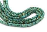 6mm Turquoise Round-Flat Bead, 16'' Strand, A201RB1133