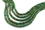 8mm Turquoise Round-Flat Bead, 16'' Strand, A201RB1135