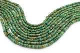 6mm Turquoise Round-Flat Bead, 16'' Strand, A201RB1137