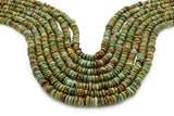 7mm Turquoise Round-Flat Bead, 16'' Strand, A201RB1140