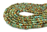 7.5mm Turquoise Round-Flat Bead, 16'' Strand, A201RB1142