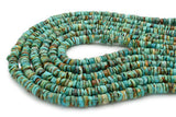 7mm Turquoise Round-Flat Bead, 16'' Strand, A201RB1144