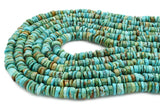 7mm Turquoise Round-Flat Bead, 16'' Strand, A201RB1145