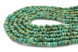 7.5mm Turquoise Round-Flat Bead, 16'' Strand, A201RB1147
