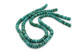 8mm Turquoise Round-Flat Bead, 16'' Strand, A201RB1149