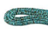 7mm Turquoise Round-Flat Bead, 16'' Strand, A201RB1151