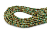 6.5mm Turquoise Round-Flat Bead, 16'' Strand, A201RB1152