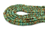 7.5mm Turquoise Round-Flat Bead, 16'' Strand, A201RB1154