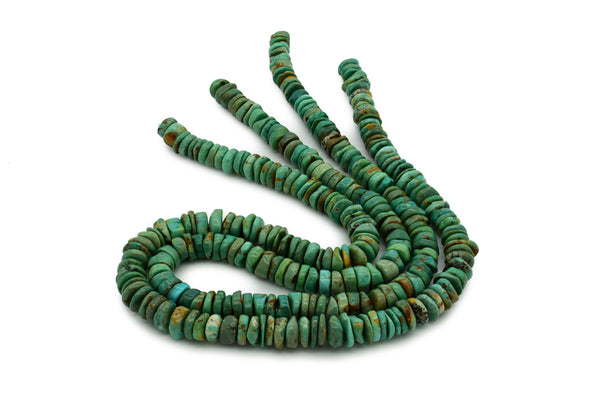9mm Turquoise Round-Flat Bead, 16'' Strand, A201RB1160