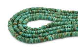 8mm Turquoise Round-Flat Bead, 16'' Strand, A201RB1162