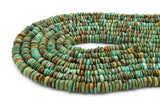 9mm Turquoise Round-Flat Bead, 16'' Strand, A201RB1163