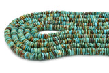 9mm Turquoise Round-Flat Bead, 16'' Strand, A201RB1166