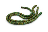 9mm Turquoise Round-Flat Bead, 16'' Strand, A201RB1169