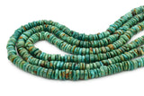 9mm Turquoise Round-Flat Bead, 16'' Strand, A201RB1172