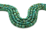 10mm Turquoise Round-Flat Bead, 16'' Strand, A201RB1173