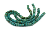 10mm Turquoise Round-Flat Bead, 16'' Strand, A201RB1175