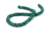 10.5mm Turquoise Round-Flat Bead, 16'' Strand, A201RB1178