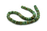 10.5mm Turquoise Round-Flat Bead, 16'' Strand, A201RB1179