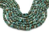 7.5mm Turquoise Round-Flat Bead, 16'' Strand, A201RB1182