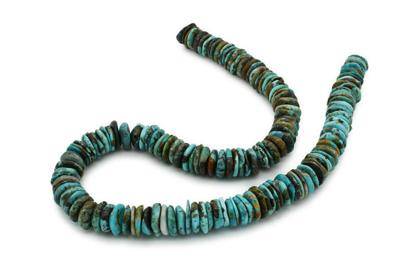 12mm Turquoise Round-Flat Bead, 16'' Strand, A201RB1185