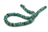 11mm Turquoise Round-Flat Bead, 16'' Strand, A201RB1186