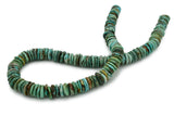 11mm Turquoise Round-Flat Bead, 16'' Strand, A201RB1187