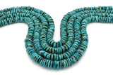 11mm Turquoise Round-Flat Bead, 16'' Strand, A201RB1188