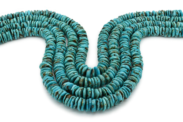 11mm Turquoise Round-Flat Bead, 16'' Strand, A201RB1188