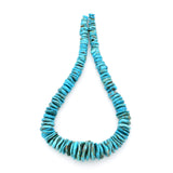 Indian-Style Natural Turquoise XL Graduated Free-Form Disc Bead 16-inch Strand (7.5mm-23mm)