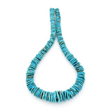 Indian-Style Natural Turquoise XL Graduated Free-Form Disc Bead 16-inch Strand (8.5mm-21mm)