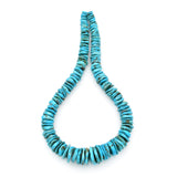 Indian-Style Natural Turquoise XL Graduated Free-Form Disc Bead 16-inch Strand (8mm-21mm)