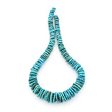 Indian-Style Natural Turquoise XL Graduated Free-Form Disc Bead 16-inch Strand (8mm-22mm)
